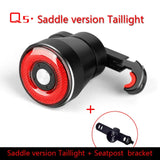 Saddle Version Taillight Bicycle Auto Smart Brake Sensing Taillight Safety Warning Light Brake Taillight Ambient Light Sensing