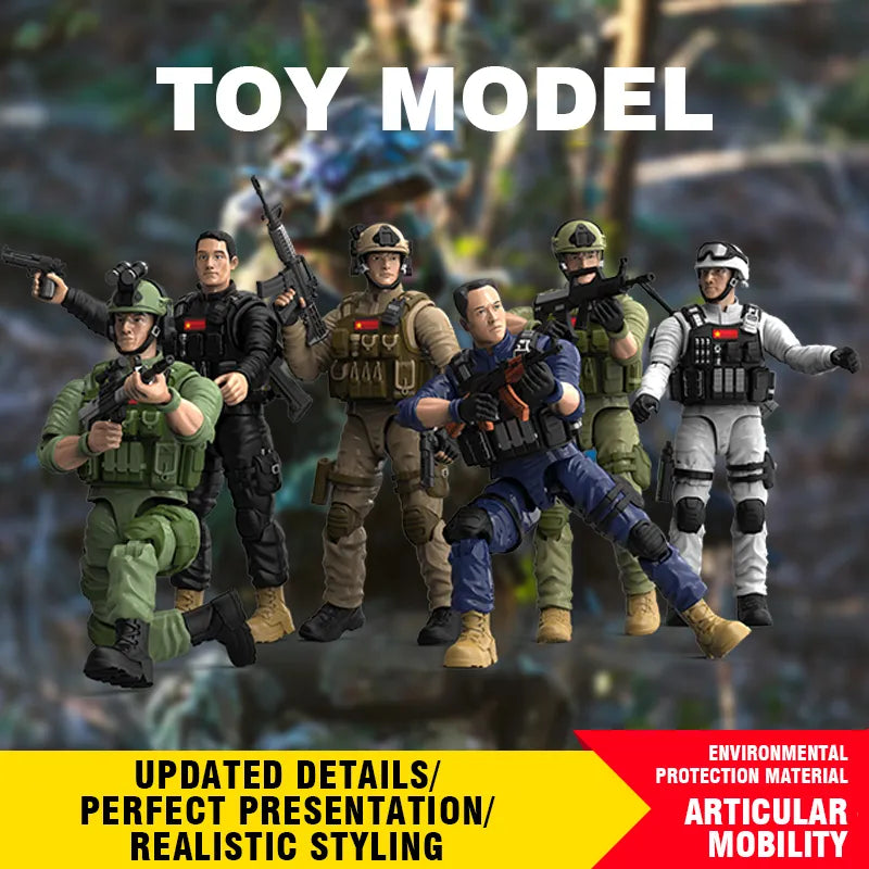 1:9 Soldier Model Toy 15 Joints Movable Free Action Figure Weapon Blind Box Decoration Boy Military War PVC Doll Children's Gift