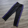 New style  Purple Stripe Needles Sweatpants Men Women White Embroidered Butterfly Awge Needles Drawstring Track Pants