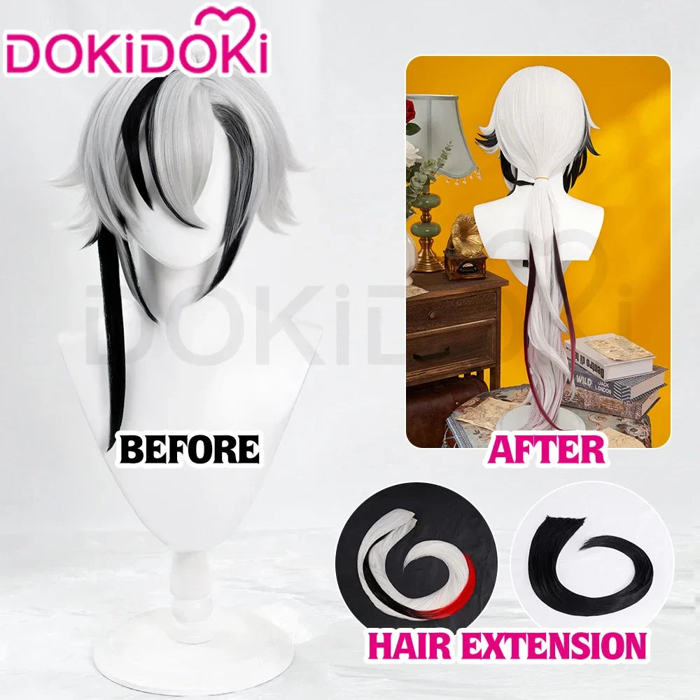 IN STOCK Arlecchino Wig Game Genshin Impact Fatui Harbinger Cosplay Wig DokiDoki Fontaine Halloween Arlecchino Gradient Wig