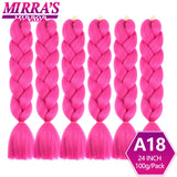 24inch Jumbo Braids Synthetic Hair For Box Braid Ombre Braiding Hair Extensions Three Tone Black Brown Blue Pink Mirra’s Mirror