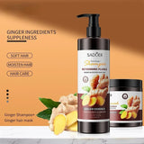 500ml Ginger Shampoo Conditioner Mask Promote Hair Growth and Deeply Nourish Scalp Soft and Smooth Moisturizing for Hair Care