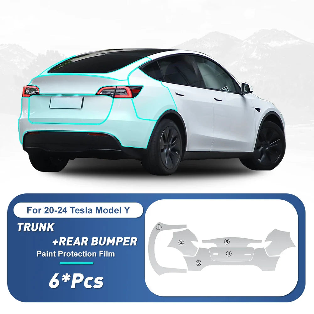 TOPEISHUNG For Tesla Model Y 3 Car Sticker 2020-2024 Paint Protection Film Clear Bra PPF Anti Scratch PreCut Car Body Film Cover