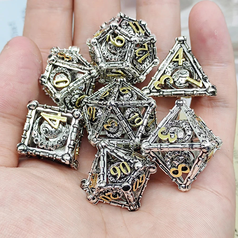 Special Offer Resin Metal Dice Set Sample With Metal Box Polyhedral DND Dice Set Sample Limited to 1 set of RPG game Dice Set