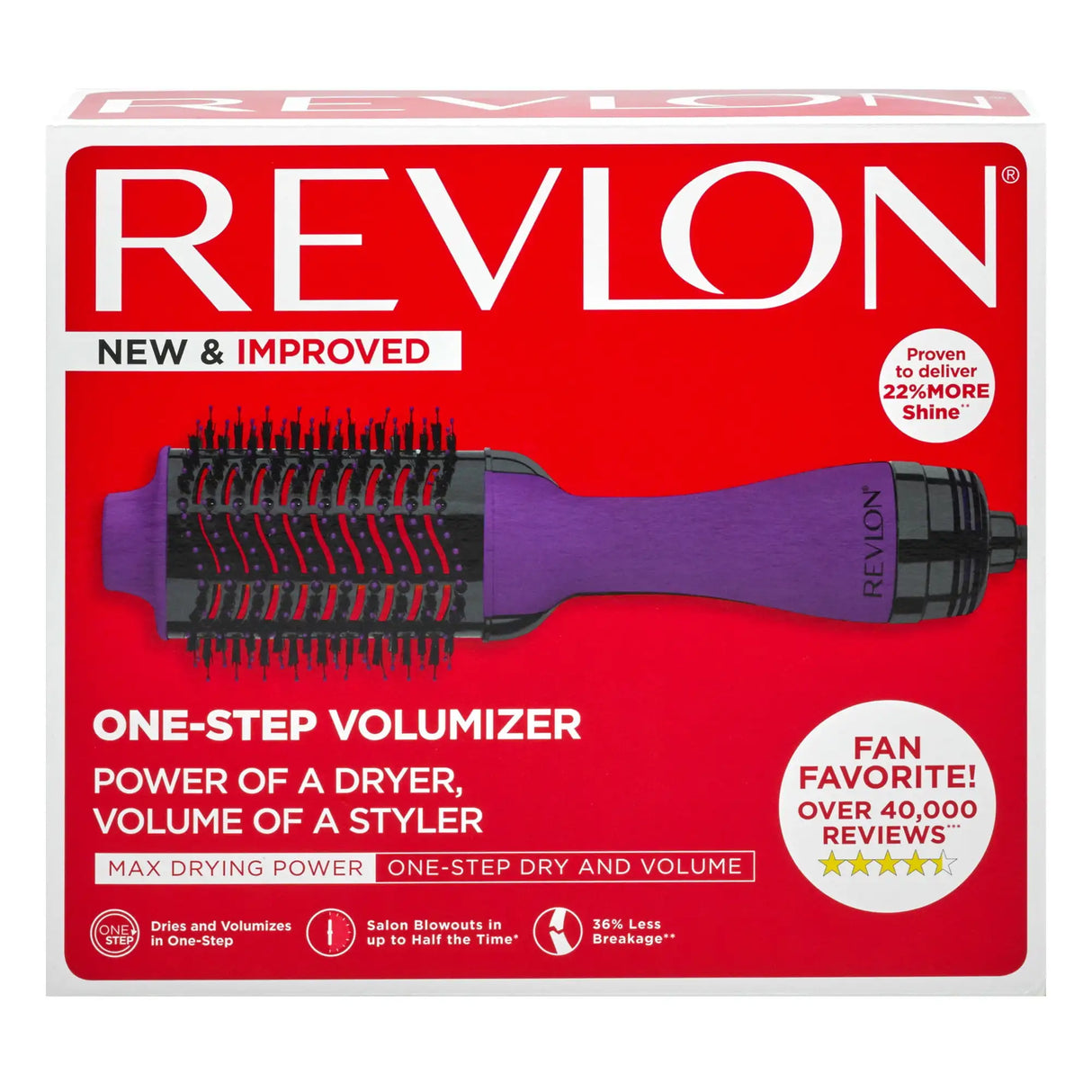 Revlon One-Step Ceramic Hair Dryer & Volumizer Hot Air Brush Purple