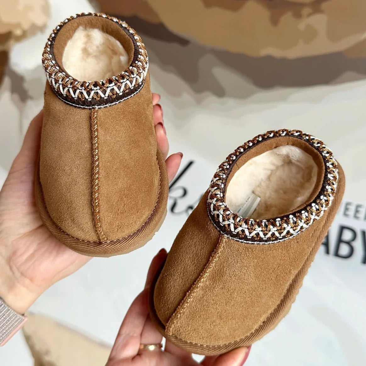 Luxury Designer Children Shoe Girl Boy Ultra Mini Tazz Baby Winter Boot Toddler Warm Ankle Snow Fur Boot Kid Tasman Flat Slipper