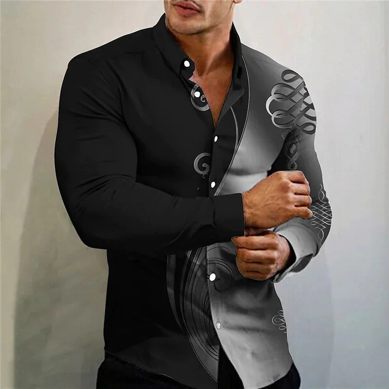 Men's suit lapel shirt simple fashion new street outdoor casual jacket large size 2023 hot sale new plus size