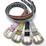 Goth for rhinestone Belts Women PU Leather Strap for rhinestone Belts Western Cowboy Y2K Girls Fashion Belt for Jeans Men