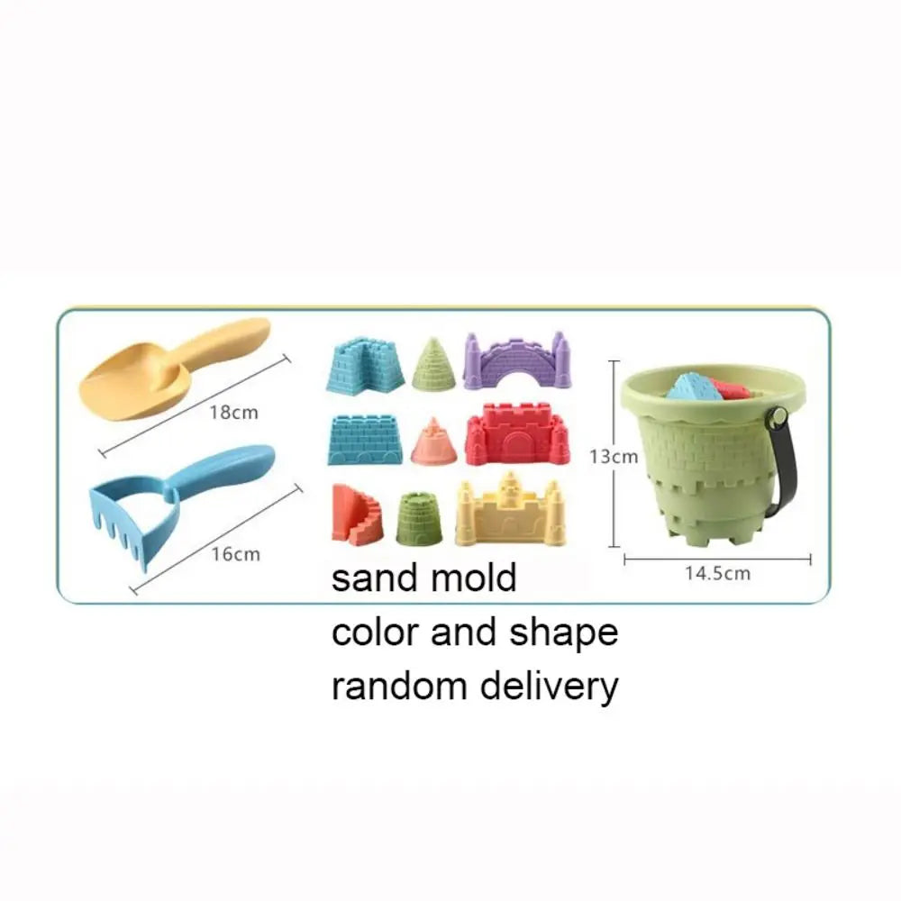 Outdoor Game For Kids 6PCS Sand Toys Set Beach Castle Bucket Shovel Rake Mold Digging Sand Kit Parent-Children Interactive