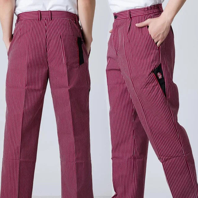 Unisex Chef Uniform Hotel Restaurant Cook Pants BBQ Catering Elastic Trousers Quality Zebra Pants Kitchen Cooker Work Pants