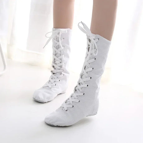 Children Canvas Jazz Shoes Girl Boy Jazz Dance Boots Kids Stage Performance Women Modern Jazz Boots Show Ballet Dance Shoe