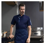 Grey Short Sleeve chef uniform Cook Coat Chef Jacket Chef T-shirt Baker Work Uniform Waiter Restaurant Hotel Clothes women Logo