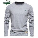 2023 Cotton Long Sleeve T Shirt For Men Solid Spring Casual Mens T-shirts High Quality Male Tops Classic Clothes Men's T-shirts