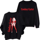 2024 Beyonce Cowboy Carter Sweatshirt Harajuku Hip Hop Round Neck Long Sleeve Oversized Hoodie Fans Gift