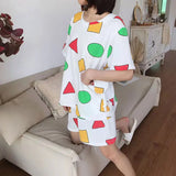 New Pajamas for Couples Summer Pijama Men Pajama Big Size Cotton Shinchan Short Sets Japanese Man Woman Sleepwear Sleeping Wear