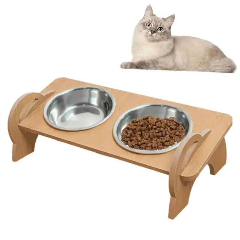 Double And Food Bowls Feeder & Stainless For Elevated Dogs Raised Supplies Cat Watering Steel Stand With Feeding Tall