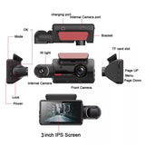 Dash Cam Car Dashboard Camera Car DVR3" Lens Driving Recorder with 2 Lenses Super Night Vision Compact Clear Dual Car Recorder