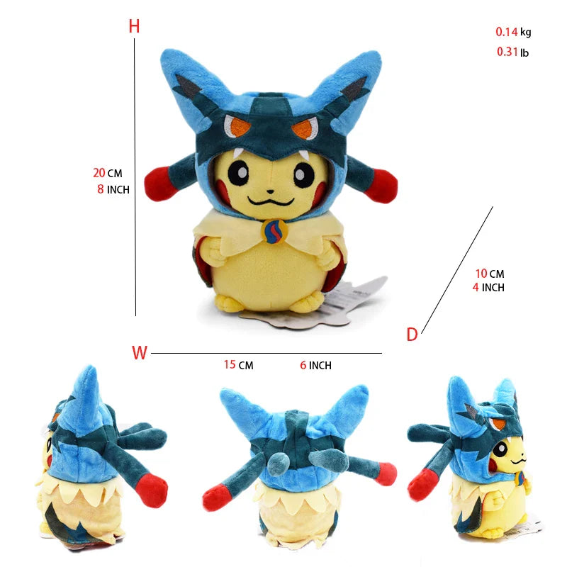 Pokemon Pikachu Cosplay Toys Charizard Snorlax Garchomp Tyranitar Hydreigon Anime Stuffed Plush Cartoon Peluche Dolls