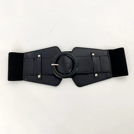 Black Wide Stretch Cummerbunds Female Waist Elastic Corset Belts For Women Big Plus Size Dress Belt Easy Waistband Fashion