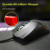 Delux M800 RGB 2.4Ghz Wireless Gaming Mouse Dual Mode 16000 DPI Lightweight Ergonomic 1000Hz Mice with Soft rope Cable