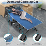 Folding Camping Cot, 79" L x 32" W x 19" H Camp Cot, Oversized Sleeping Cot with Mattress, Carry Bag, Cot Bed, Folding Beds