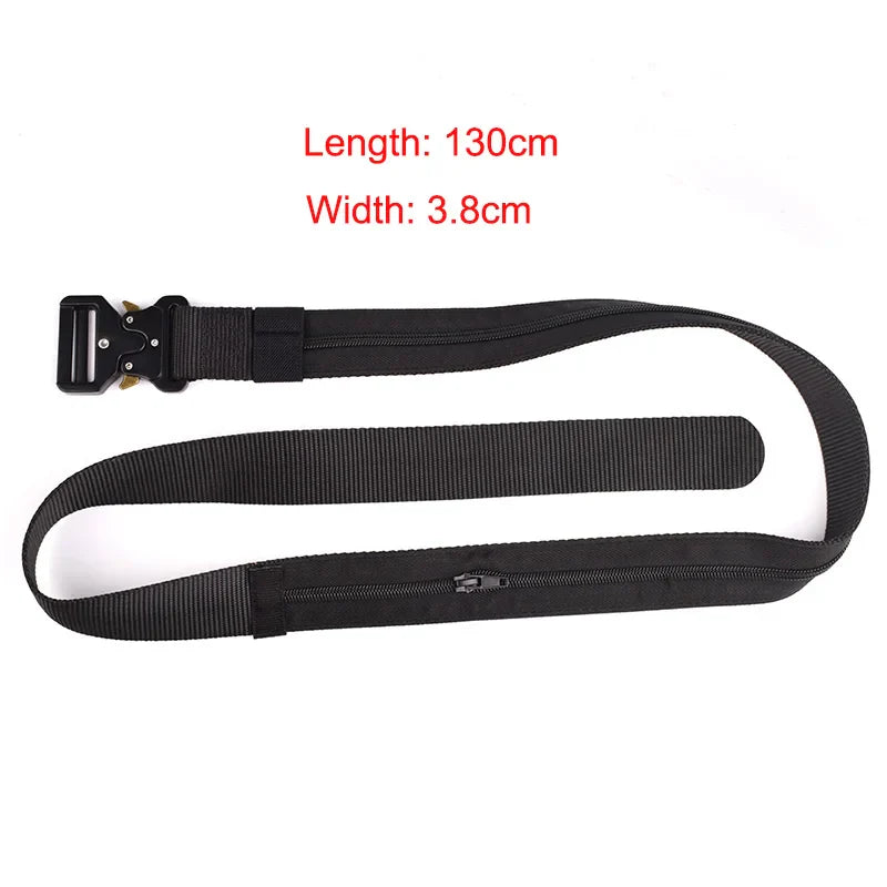 Travel Outdoors Hidden Cash Anti Theft Belt Waist Bag 130CM Tactical Men Waist Packs Women Hidden Wallet Nylon Strap Belt