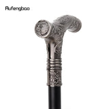 Silver Roaring Bear Head Flower Walking Stick with Hidden Plate Self Defense Fashion Cane Plate Cosplay Crosier Stick 93cm