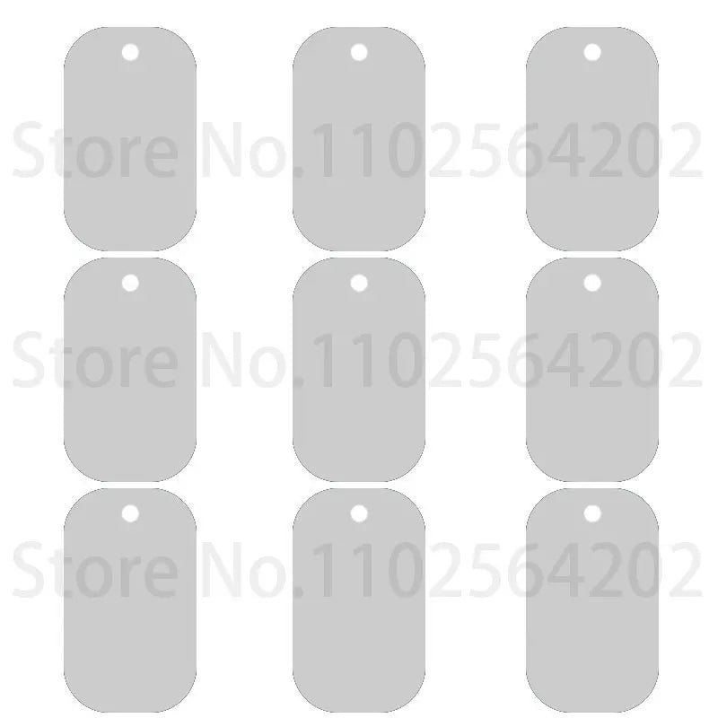 20pcs Aluminum Blank Rectangular Pet Dog Tag Custom Laser Engraved Plate Jewelry Pendant Keyring Necklace Cat Collar Accessories