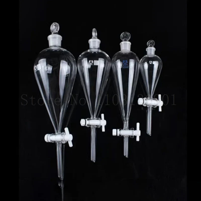 60ml-1000ml Lab Glass Pear-Shaped Separatory Funnel Used to Eurify Essential Oil Chemical Experiment