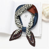 2023 Brand Crinkle Scarf Women Silk Satin Square Neck Tie Hand  Wirst Female Headscarves Bandana Shawl  Leopard Hair Foulard