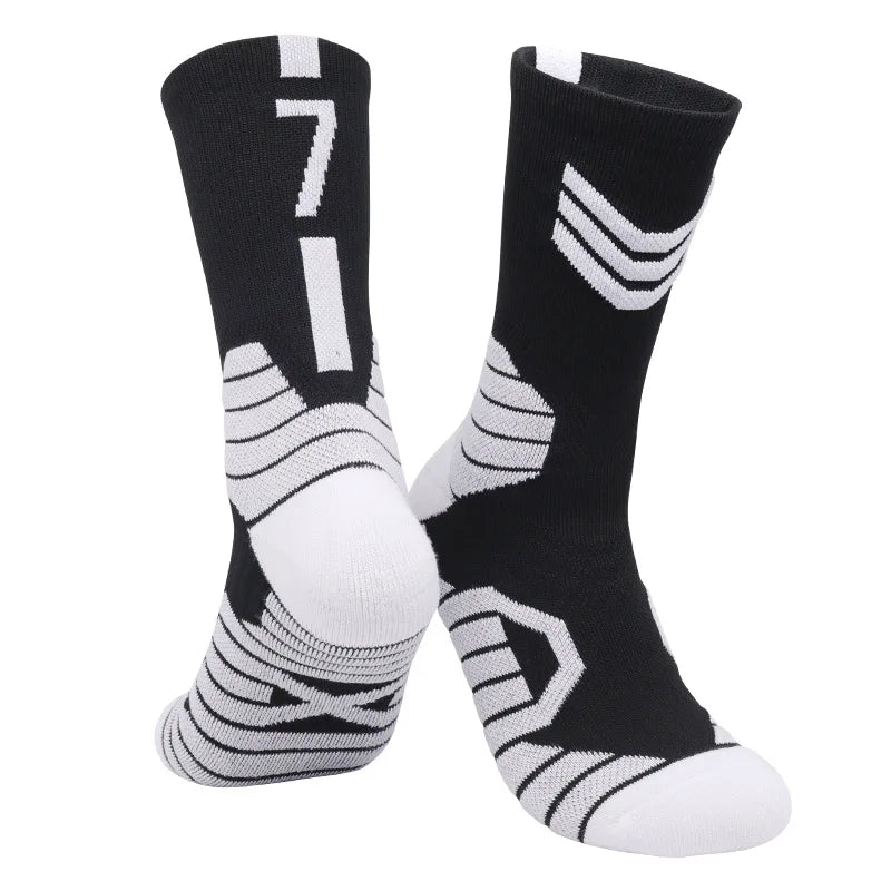 $19.99 5 Pairs Men's Athletic Crew Socks Performance Thick Cushioned Sport Basketball Running Training Compression Sock