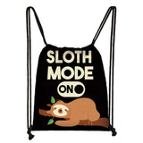 Cute Animal Sloth Alpaca Drawstring Bags Women Storage Bag for Travel Ladies Softback Backpack Teenager Girls Bookbag Gift