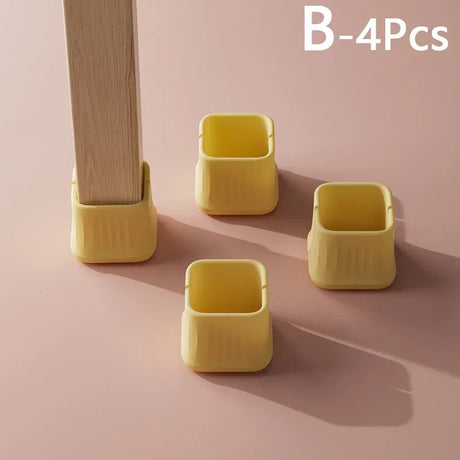 4Pcs New Silicone Chair Leg Caps Square Round Color Table Cover Feet Pads Floor Protectors Furniture Legs Furniture Decor