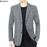 2024 Men's Fashion Blazer Jacket Suit England Style Plaid Business Causal Suits Men Clothing Conjuntos De Blazer Jacket Coat 4XL