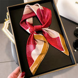 Silk Hair Scarf for Women Fashion Print Shawl Wraps Female Headband Neckerchief 70cm Hand Bag Wrist Foulard Neck Tie Echarpe