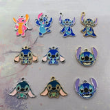 10pcs Enamel Pack Alloy Drops Animal Stitch Charm Pendant Necklace Keychain DIY Handmade Keychain Necklace Cute Earring charms