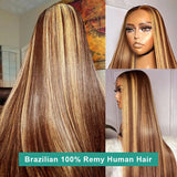 Melodie 250% HD 30 40 Inch Highlight Ombre Straight 13x6 Lace Front Wigs Human Hair 13x4 Lace Frontal For Black Women