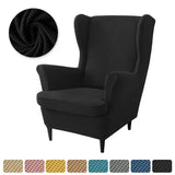 Polar Fleece Wing Chair Cover High Back Stretch Sofa Covers Armchair Covers Non Slip Sofa Slipcovers with Seat Cushion Cover