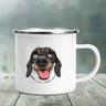 I Love Dachshunds Printed Enamel Mug Creative Glass Coffee Drinks Dessert Milk Cup Glass Vintage Heatable Handle Drinkware Gifts