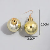 FishSheep Christmas Acrylic Mirror Disco Ball Drop Earring for Women Creative Rock 3D Bulb Dangle Earrings Xmas New Year Jewelry