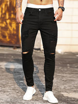 Streetwear Fashion Black Ripped Skinny Jeans Men Slim Hip Hop Denim Trousers New Spring Casual Jeans for Men Jogging Jean Homme