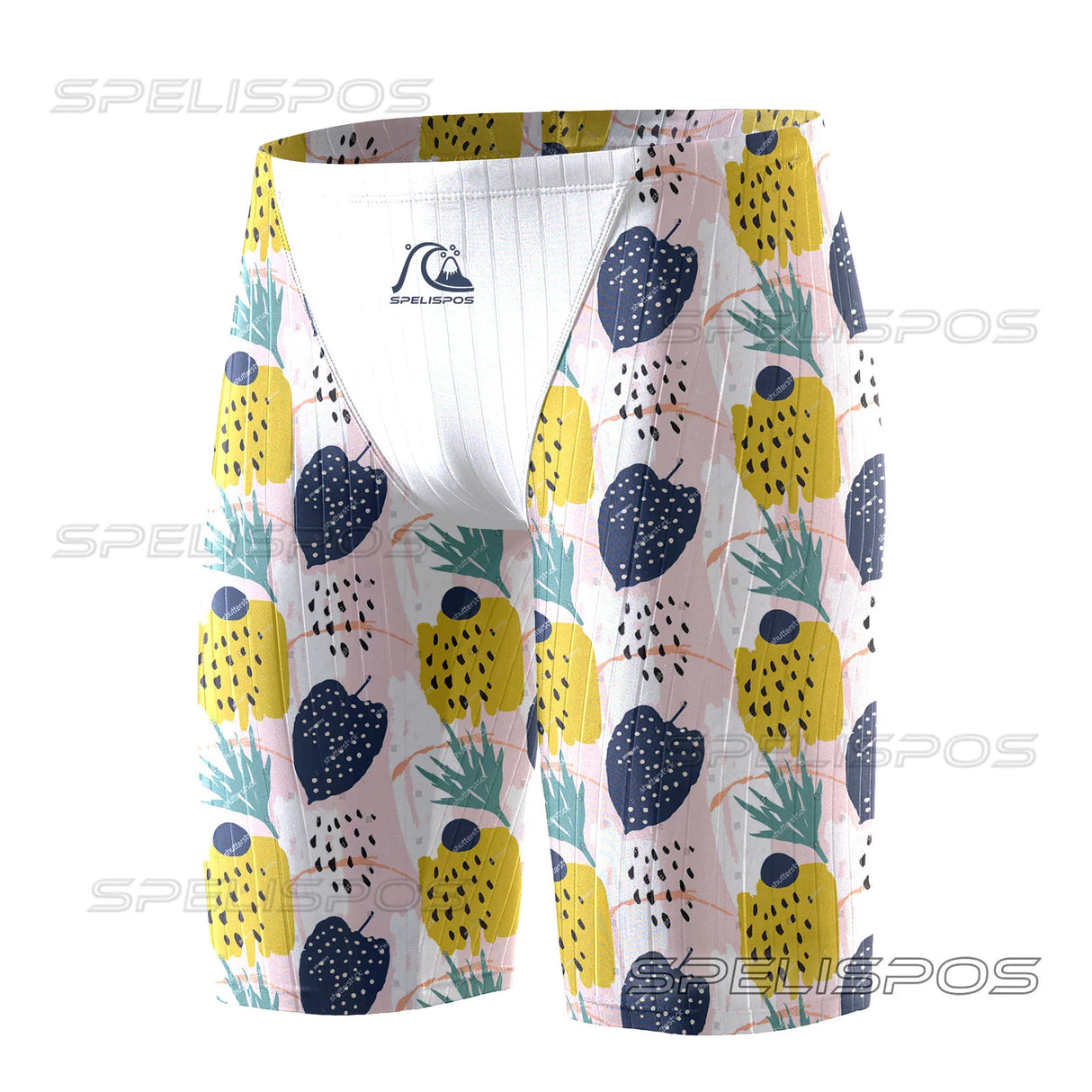 SPELISPOS New Summer Printing Men's Tights Swimming Shorts Sports Swim Training Swimsuit Diving Beach Surfing Quick Dry Trunks