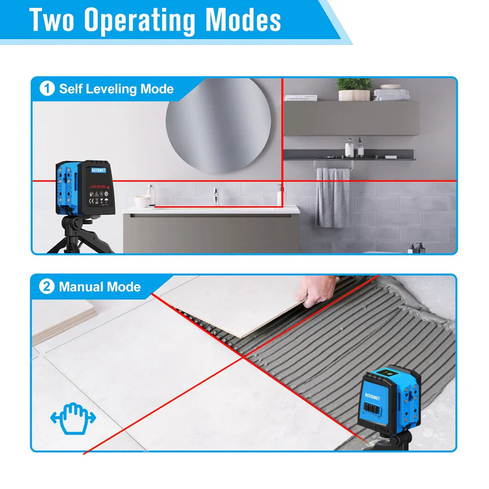 MILESEEY 2 Lines Laser Level Red Line Professional Nivel Laser Self-Leveling, Gift Battery and Tripod