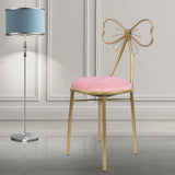 Luxury Minimalist Makeup Vanity Stool Butterfly Backrest Chair w/Velvet Cushion for Bedroom Dining Room Deep Pink/Light Pink