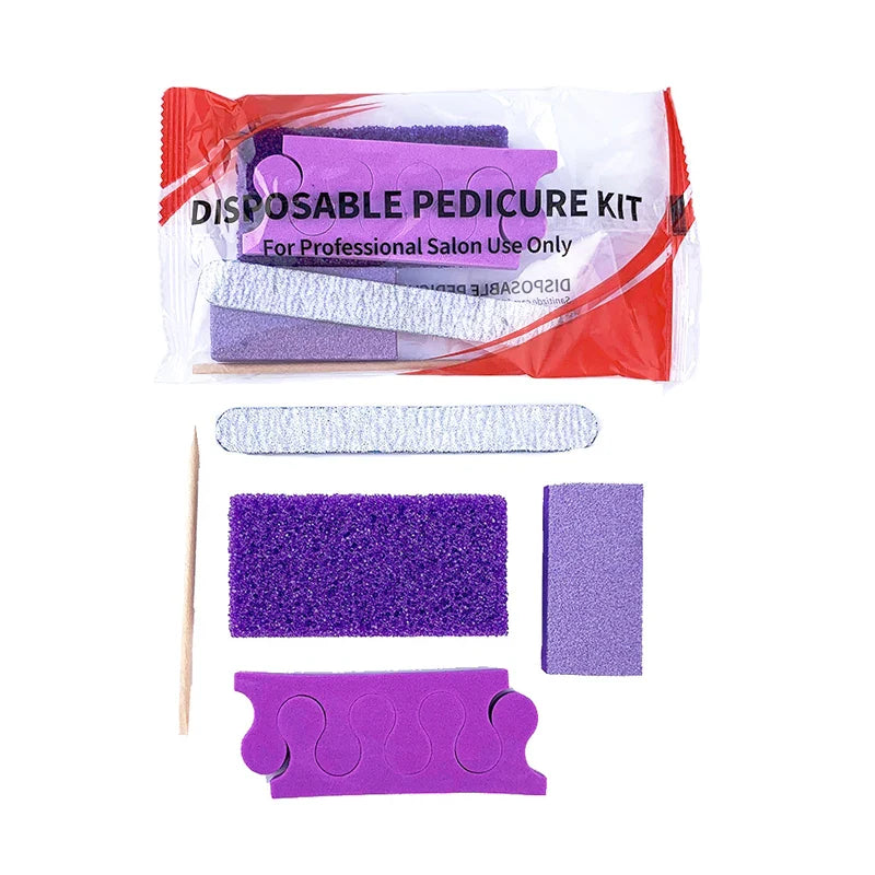 100Sets Disposable Pedicure Kits Manicure Care False Buffer Nails Tools