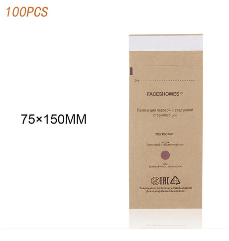 100/200/300PCS Kraft Paper Cleaning Bag High Temperature Disinfection Self Sealing Cleaning Bag for Dental Tools&Nail Products