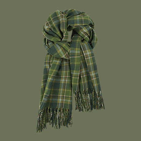 New 2023 Imitation Cashmere Women Scarf Winter Preppy Style Vintage Plaid Scarve Pashmina Mujer Foulard Blanket Wrap Shawl Pareo