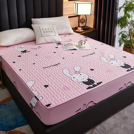 Cartoon Waterproof Bed Cover Stretch Breathable Mattress Cover For Bedroom Living Room Waterproof Mattress Protect