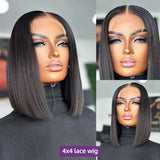 13x6 Straight Lace Frontal Bob Wig Pre Plucked 13x4 Human Hair Wigs Brazilian Bone Straight Short 4x4 Bob Closure Wigs For Women