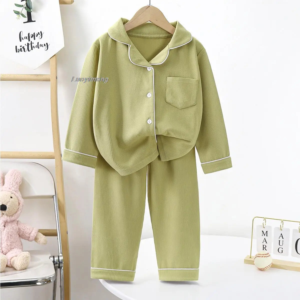 Teenager Boy Girl Pajamas Set Kids Spring Autumn Cute Baby Sleepwear Long Sleeve Birthday Gift School Loungewear 1-16Y Pijamas